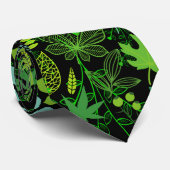 Cravate motif plante.14b BG noir (Roulé)