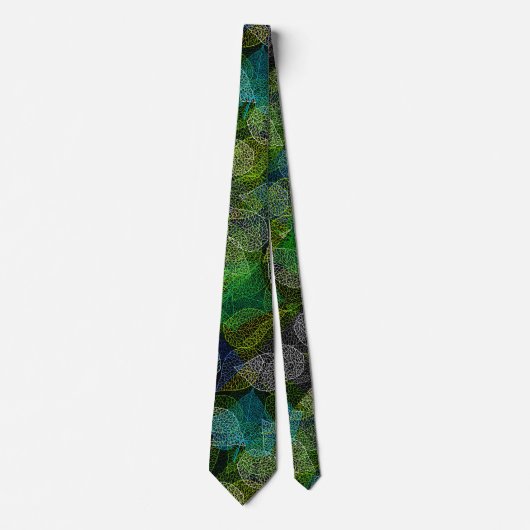 Cravate motif plante A02.b Feuille Black BG (Devant)