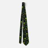 Cravate motif plante A03.b BG noir (Dos)