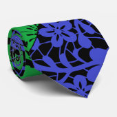 Cravate motif plante A06.b BG noir (Roulé)