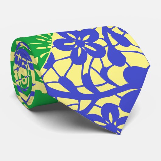 Cravate motif plante A06.b LYellow BG (Roulé)