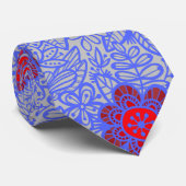 Cravate motif plante A13.b LGrey BG (Roulé)