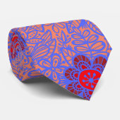 Cravate motif plante A13.b Orange BG (Roulé)