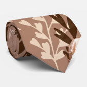 Cravate Motif Plante en coton Brown (Roulé)
