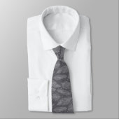 Cravate Motif plume vintage gris (Attaché)
