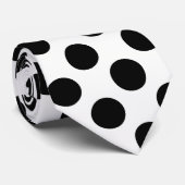 Cravate Motif Pointe Noir Et Blanc (Roulé)