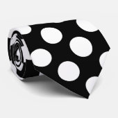 Cravate Motif Pointe Noir Et Blanc (Roulé)