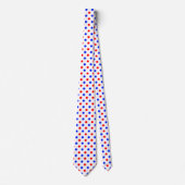 Cravate Motif Points Blancs Rouges Bleus (Devant)