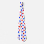 Cravate Motif Points Blancs Rouges Bleus (Dos)