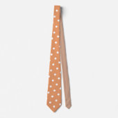 Cravate Motif pois blancs caramel (Devant)