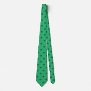 Cravate Motif Pois des Shamrocks irlandais verts