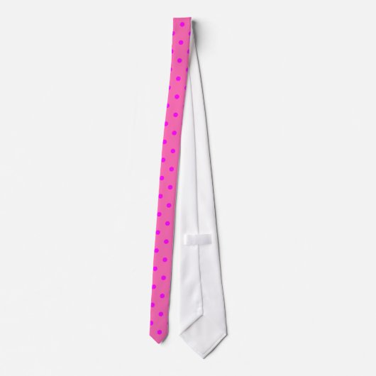 Cravate Motif Pois Fuchsia classique en rose chaud (Dos)