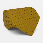 Cravate Motif Pois Gold Metallic et Maroon (Roulé)
