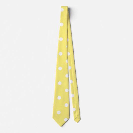 Cravate Motif Pois jaune et blanc (Devant)