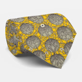 Cravate Motif Pois jaune et gris (Roulé)