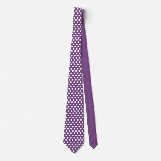 Cravate Motif Pois minimal violet et blanc (Devant)