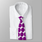 Cravate Motif Pois violet en blanc (Attaché)
