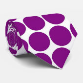 Cravate Motif Pois violet en blanc (Roulé)