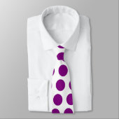 Cravate Motif Pois violet en blanc (Attaché)