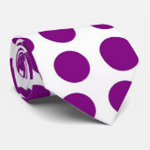 Cravate Motif Pois violet en blanc (Roulé)