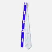 Cravate Motif Polka de chat blanc isolé sur Royal Blue (Dos)