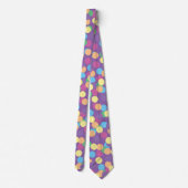 Cravate Motif Polka-Dots multicolores sur violet (Dos)