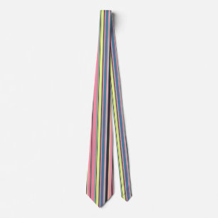 Cravate Motif pourpre bleu jaune rose de rayure verticale