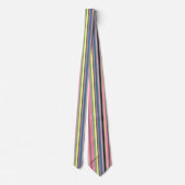 Cravate Motif pourpre bleu jaune rose de rayure verticale (Dos)