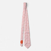 Cravate Motif preppy - Coeurs rose et rouge + initial (Dos)