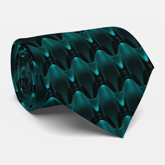 Cravate Motif principal étranger bleu au néon (Roulé)
