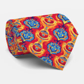 Cravate Motif psychédélique coloré (Roulé)