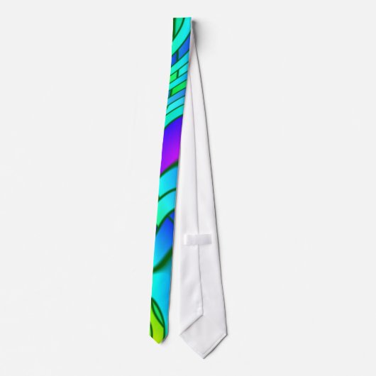 Cravate Motif psychédélique en verre souillé (Dos)