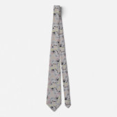 Cravate Motif Pug fond gris (Devant)