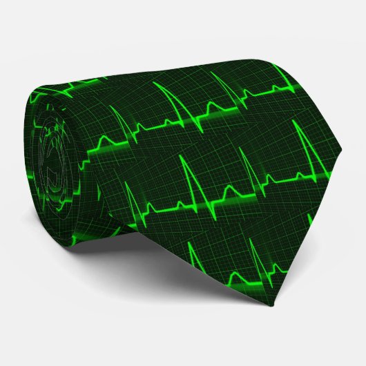 Cravate Motif Pulse Trace (Roulé)