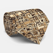 Cravate Motif quadrillé marron et crème (Roulé)