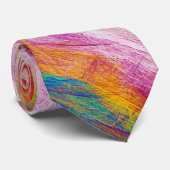 Cravate Motif Radial Abstrait Pastel #2 (Roulé)