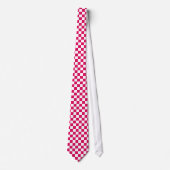 Cravate Motif Raspberry et White Checker (Devant)