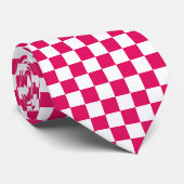 Cravate Motif Raspberry et White Checker (Roulé)