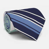 Cravate Motif rayé bleu et blanc (Roulé)
