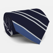 Cravate Motif rayé bleu et blanc (Roulé)