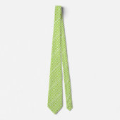 Cravate Motif rayé chevron vert citron et blanc (Devant)