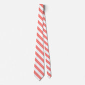 Cravate Motif rayé corail blanc élégant (Devant)