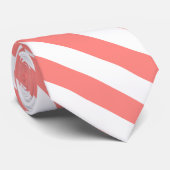 Cravate Motif rayé corail blanc élégant (Roulé)