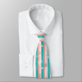 Cravate Motif rayé corail nautique (Attaché)