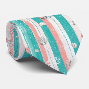 Cravate Motif rayé corail nautique