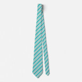 Cravate Motif rayé diagonal orange de pêche verte (Devant)