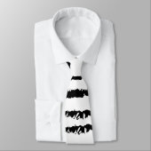 Cravate Motif rayé noir blanc (Attaché)