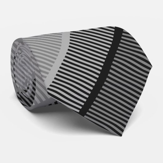 Cravate Motif rayé noir et blanc (Roulé)