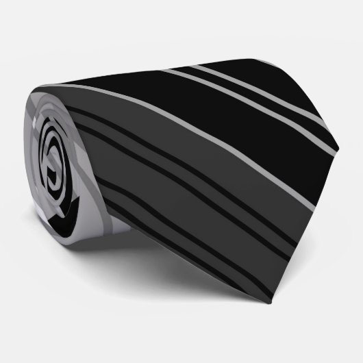 Cravate Motif rayé noir et blanc (Roulé)