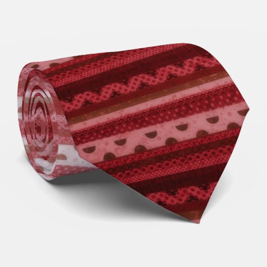 Cravate Motif rayé rouge (Roulé)